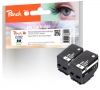 Peach Twin Pack Ink Cartridge black, compatible with  Epson T02E1, No. 202 bk*2, C13T02E14010*2