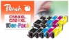 Peach Pack of 10 Ink Cartridges, compatible with  Canon PGI-550XL, CLI-551XL